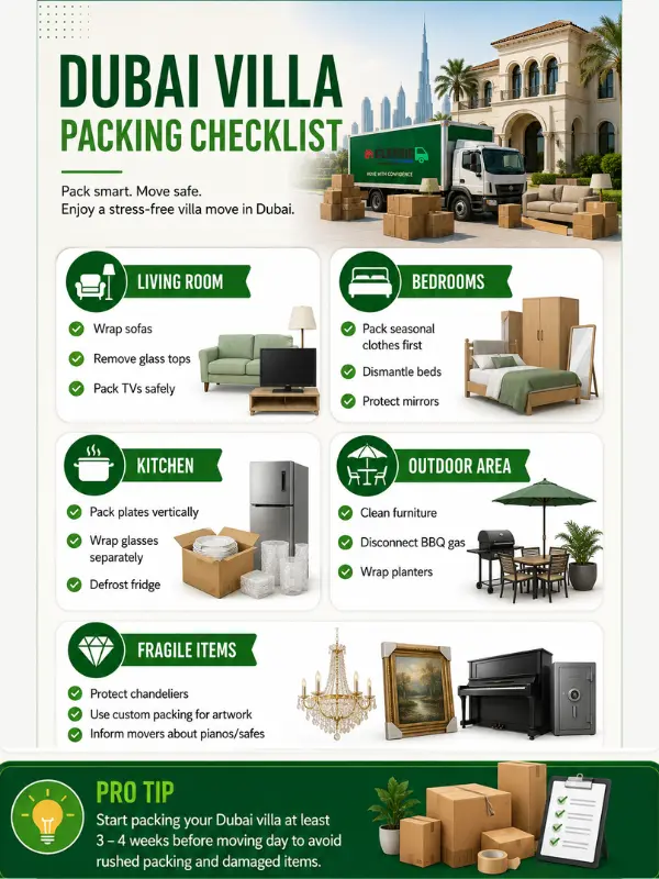 How to Pack a Villa for Moving in Dubai — Room-by-Room Guide 2026