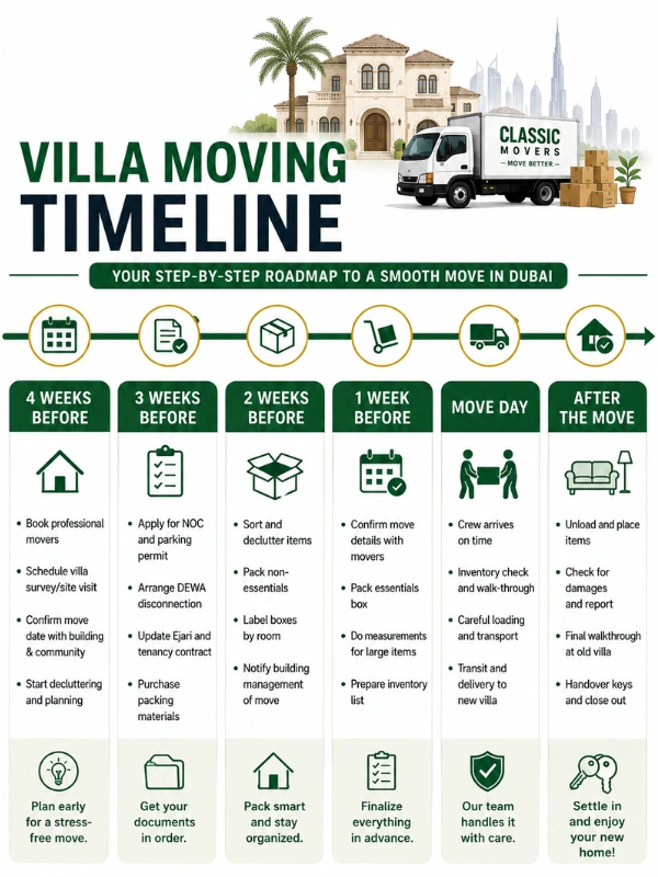 Villa Moving Timeline